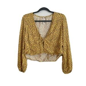 Blu Pepper by Anthropologie Yellow Floral Crop Top for  Summer /Spring